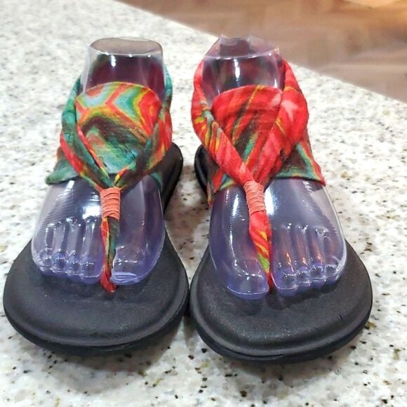 Sanuk Yoga Sling Sandals Multicolor Tie Dye Womens 7 - Picture 2 of 7